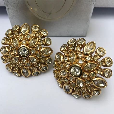 christian dior vintage earrings clips|christian dior dangle earrings.